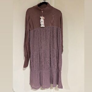 NWT Udel women's mauve combo dress size L